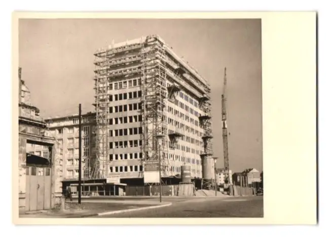 85 Fotografien unbekannter Fotograf, Ansicht Düsseldorf, Baustelle Immermannstr. 40, Hochhaus Immermann-Tower 1955 1