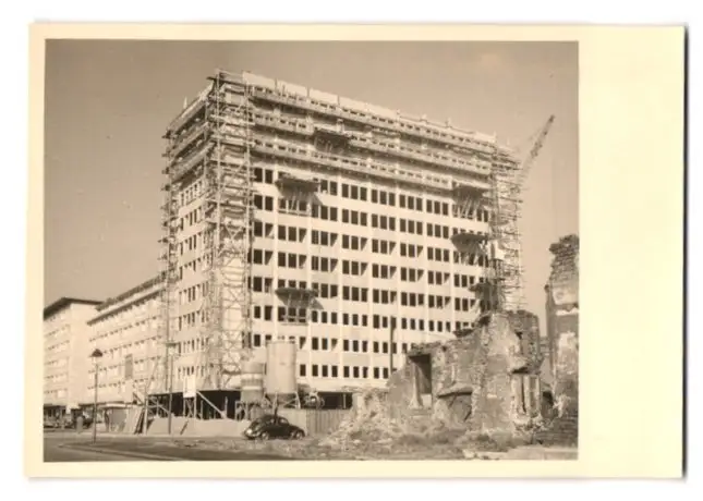 85 Fotografien unbekannter Fotograf, Ansicht Düsseldorf, Baustelle Immermannstr. 40, Hochhaus Immermann-Tower 1955 3