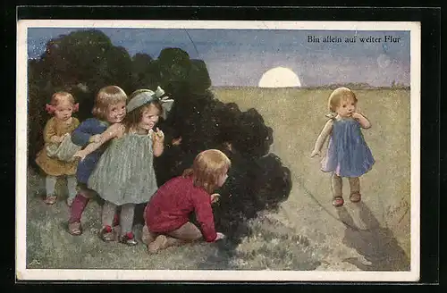 Künstler-AK Karl Feiertag: Bin allein auf weiter Flur