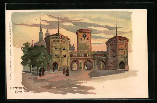 Künstler-AK Gottfried Graf: München, Isarthor