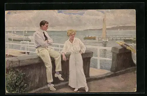 Künstler-AK Paul Fischer: Ein schwieriger Augenblick