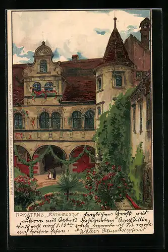 Künstler-AK Zeno Diemer: Konstanz, Rathhaushof