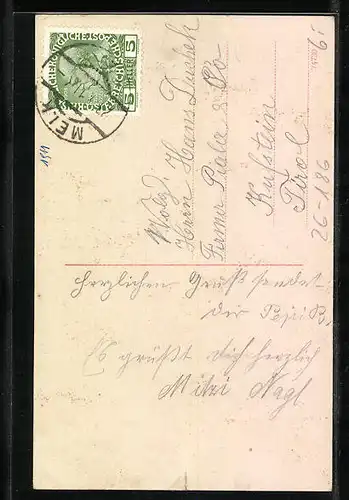 Künstler-AK Eugen Felle: Weissenkirchen, Die Donau von Passau bis Wien, Vogelschaubild N. 10