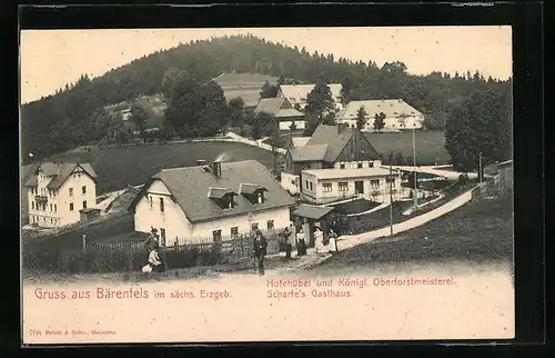 AK Bärenfels /Erzgeb., Hofehübel und Königl. Oberforstmeisterei, Scharfes Gasthaus