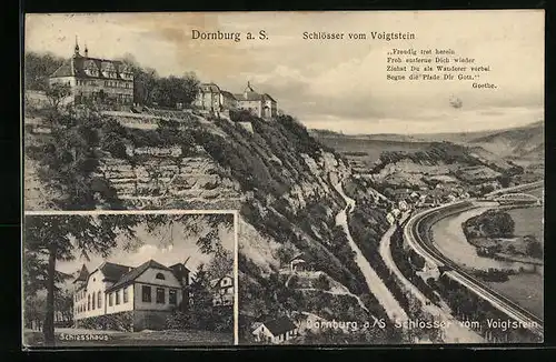 AK Dornburg a. S., Schlösser vom Voigtstein mit Schiesshaus