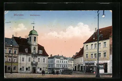 AK Wurzen, Marktplatz mit Geschäften