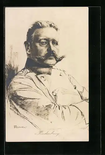 Künstler-AK Generalfeldmarschall Paul von Hindenburg