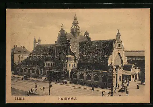 AK Essen, Hauptbahnhof aus der Vogelschau
