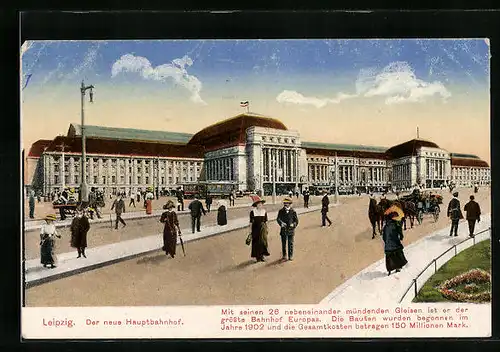 AK Leipzig, der Neue Hauptbahnhof