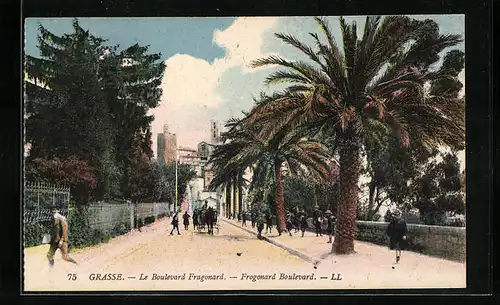 AK Grasse, Le Boulevard Fragonard