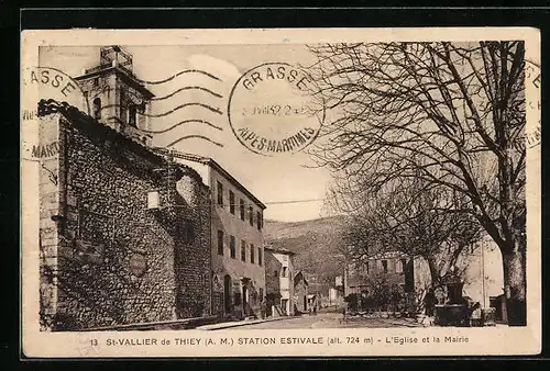 AK St-Vallier de Thiey, L`Eglise et la Mairie