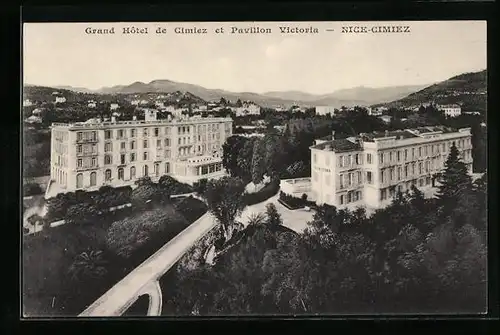 AK Nice-Cimiez, Grand Hôtel de Cimiez et Pavillon Victoria