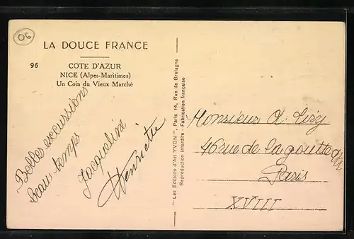 AK Nice, Un Coin du Vieux Marché