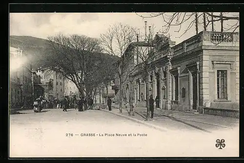 AK Grasse, La Place Neuve et la Poste