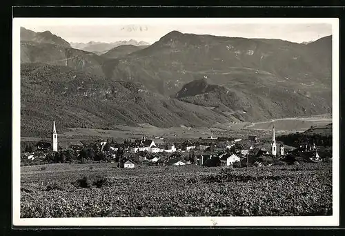 AK Kaltern, Ortspartie gegen Alpen