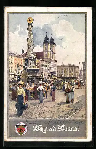 AK Deutscher Schulverein Nr.: 400, Linz a.d. Donau, Markt