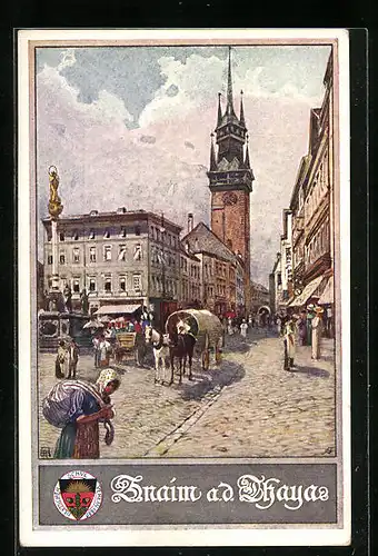 AK Deutscher Schulverein Nr.: 401, Ortspartie mit Kirchturm