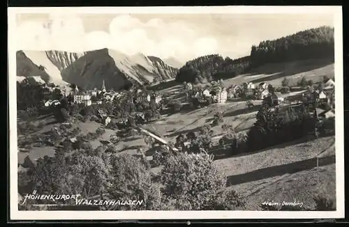 AK Walzenhausen, Ortspartie gegen Alpen