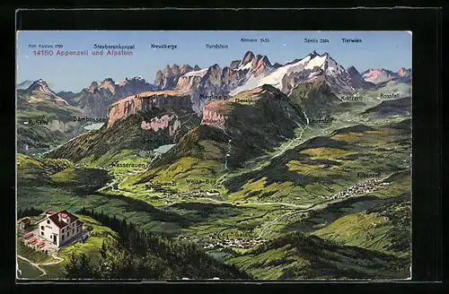 AK Appenzellerland, Landkarte und Alpstein