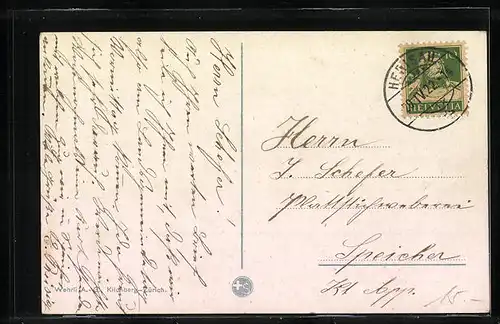 AK Herisau, Ortsansicht mit Kirche