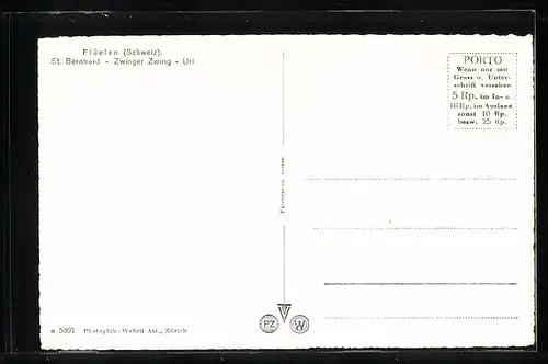 AK Flüelen, St. Bernhard, Welpen mit Kleinkind