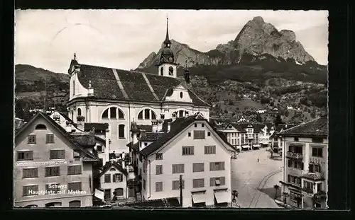 AK Schwyz, Hauptplatz mit Mythen