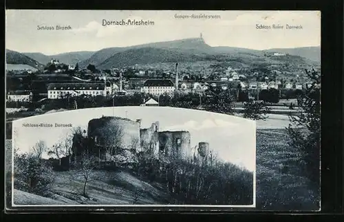 AK Dornach-Arlesheim, Schloss-Ruine Dorneck, Ortsansicht