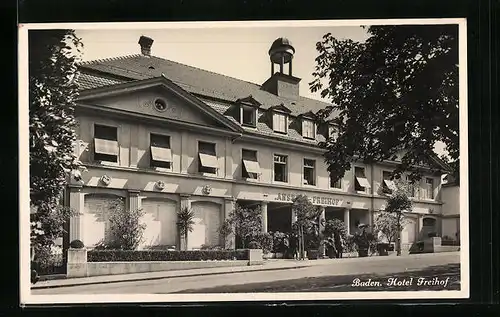 AK Baden, Blick auf das Hotel Freihof