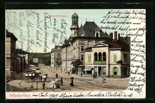 AK Winterthur, Bahnhofstrasse und Actienbrauerei