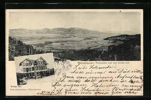 AK Walzenhausen, Panorama vom Gasthaus Linde aus