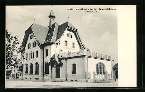 AK Appenzell, Neues Postgebäude an der Bahnhofstrasse