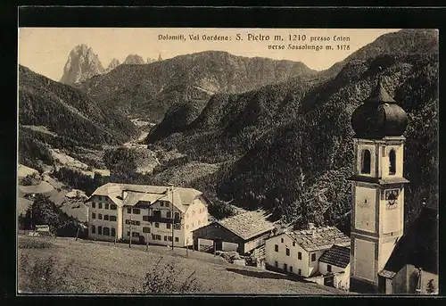 AK Gröden /Dolomiten, Ansicht der Kirche St. Peter