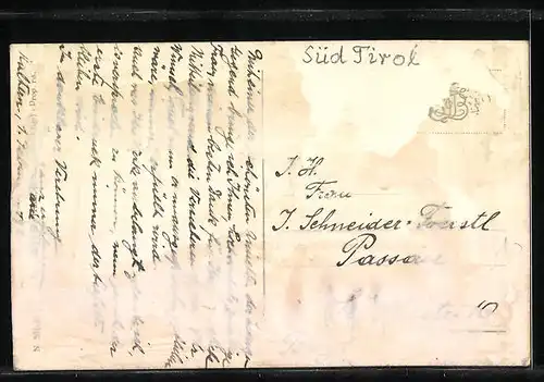 AK Coll` Alba sul Renòn, Ortsansicht mit Rosengarten