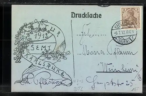 Künstler-AK Karlsruhe, Abitur 1912, Gehe hin und sei mein Sämann