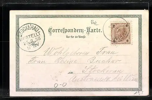 Lithographie Altheim, Totalansicht mit Marktplatz