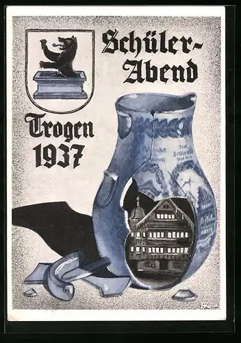 Künstler-AK Trogen, Erinnerung an den Schülerabend der Kantonschule, 1937