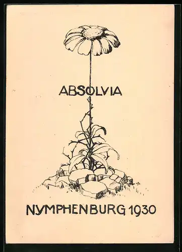 Künstler-AK München, Absolvia der Studenten des Gymnasiums Nymphenburg, 1930