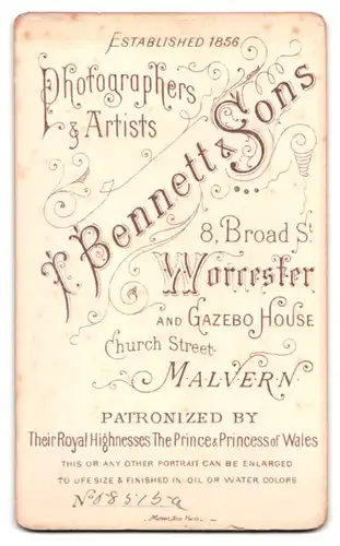 Fotografie T. Bennet & Sons, Worcester, 8. Broad Street, Schönheit mittleren Alters mit Hochsteckfrisur