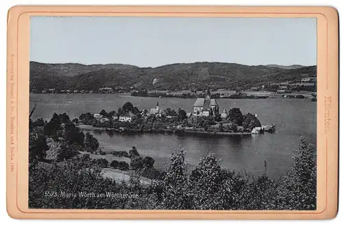Fotografie Stengel & Co., Dresden, Ansicht Maria Wörth, Blick auf die Insel im Wörthersee