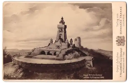 Fotografie F. Tellgmann, Mühlhausen i. Th., Ansicht Frankenhausen, Blick auf das Kyffhäuserdenkmal