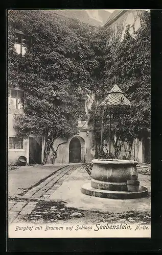 AK Seebenstein a. d. Aspangbahn, Burghof mit Brunnen