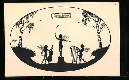 Künstler-AK Elsbeth Forck: Elfen beim Musizieren