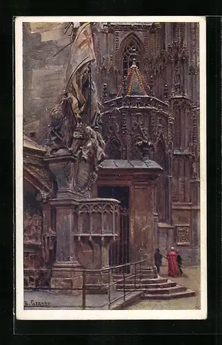 Künstler-AK Ernst Graner: Wien, Stefanskirche, Capistrankanzel
