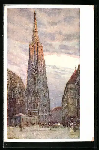 Künstler-AK Ludwig Hans Fischer: Wien, Stefansdom in der Dämmerung