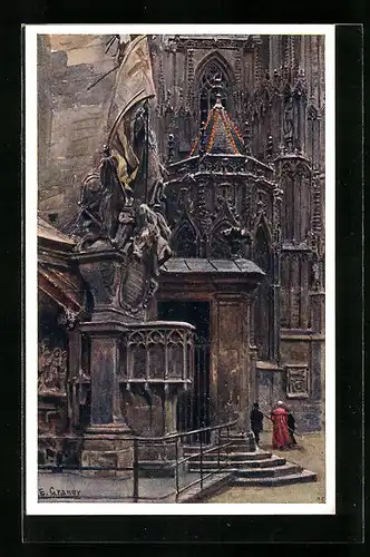 Künstler-AK Ernst Graner: Wien, Stefanskirche, Capristankanzel