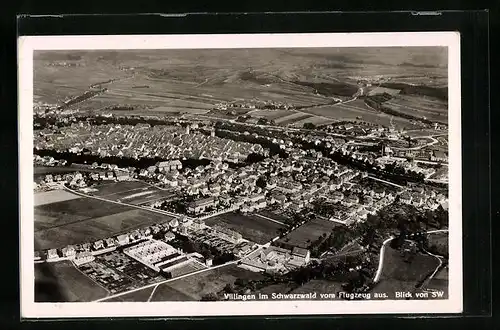 AK Villingen, Ortsansicht vom Flugzeug aus