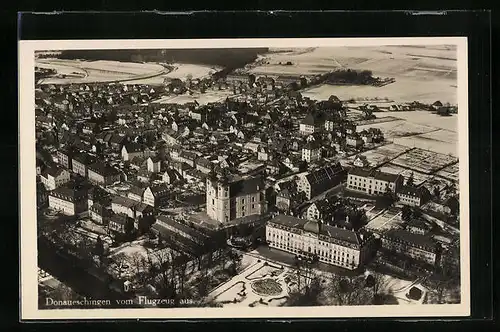 AK Donaueschingen, Ortsansicht vom Flugzeug aus