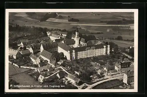 AK Ochsenhausen, mit Kloster vom Flugzeug aus
