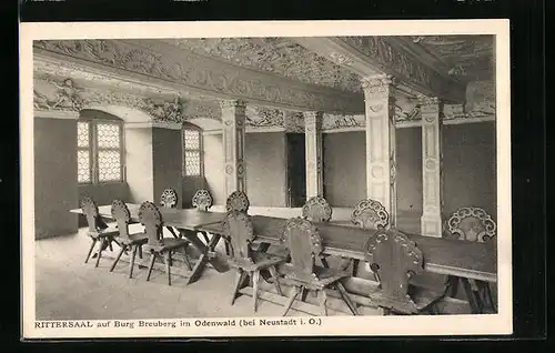 AK Neustadt /Odenwald, Innenansicht Rittersaal auf Burg Breuberg