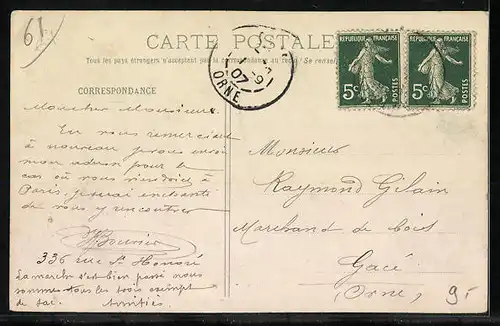 AK Glos-la-Ferrière, Vue centrale du Bourg